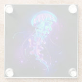 カ鮮やかラ白熱［赤熱］光を放つゲリ ガラスコースター (裏面)