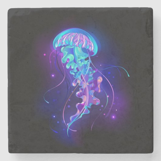 カ鮮やかラ白熱［赤熱］光を放つゲリ ストーンコースター (正面)