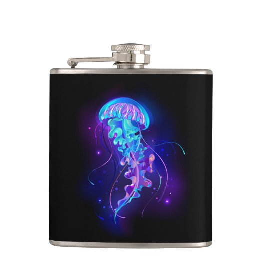 カ鮮やかラ白熱［赤熱］光を放つゲリ フラスク (正面)