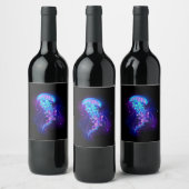 カ鮮やかラ白熱［赤熱］光を放つゲリ ワインラベル (ボトル)