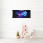 カ鮮やかラ白熱［赤熱］光を放つゲリ 横断幕 (インサイチュ)