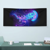 カ鮮やかラ白熱［赤熱］光を放つゲリ 横断幕 (トレードショー)