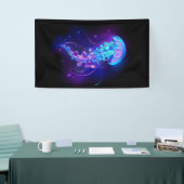 カ鮮やかラ白熱［赤熱］光を放つゲリ 横断幕 (トレードショー)