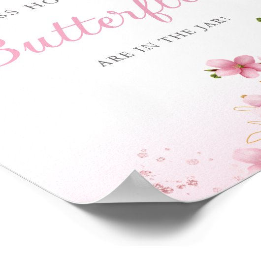 ガの赤ちゃんシャワーの蝶の数 ポスター (角)