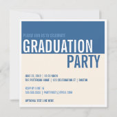 ガイはっきりしたモダン卒業式パーティフォト招待状 招待状 (裏面)