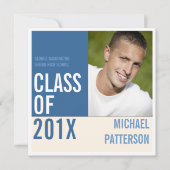 ガイはっきりしたモダン卒業式パーティフォト招待状 招待状 (正面)