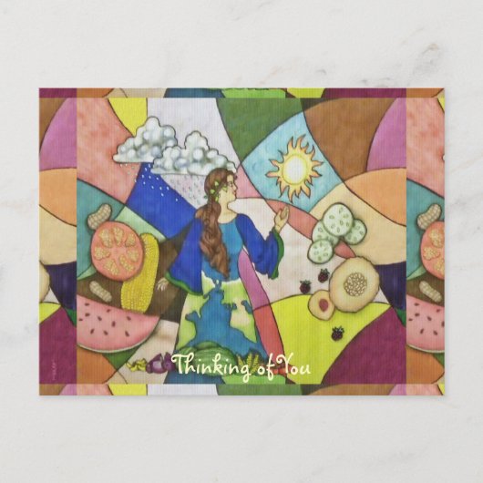 ガイアの豊富な食べ物の果物野菜 ポストカード (正面)