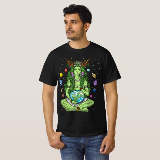 ガイアギリシャ女神異教のマザーアースヒッパイナトゥール Tシャツ (正面フル)