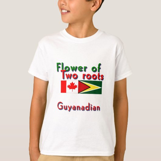 ガイアナとカナダの2つの根の花 Tシャツ (正面)