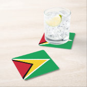 ガイアナの国旗 スクエアペーパーコースター (インサイチュ)