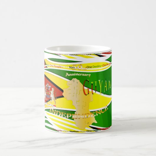 ガイアナの幸せな第50記念日 コーヒーマグカップ (中央)