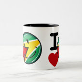 ガイアナの微笑のGuyanese旗からの愛 ツートーンマグカップ (中央)