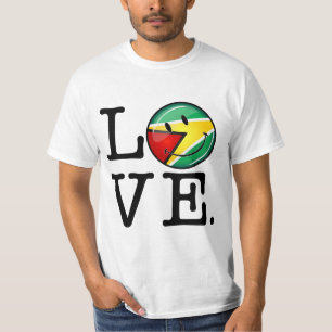 ガイアナの微笑のGuyanese旗からの愛 Tシャツ