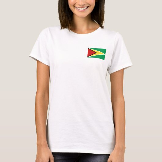 ガイアナの旗と地図のTシャツ Tシャツ (正面)