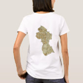 ガイアナの旗と地図のTシャツ Tシャツ (裏面)