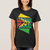 ガイアナの旗の南アメリカのGuyanese人の女性のギフト Tシャツ (正面)