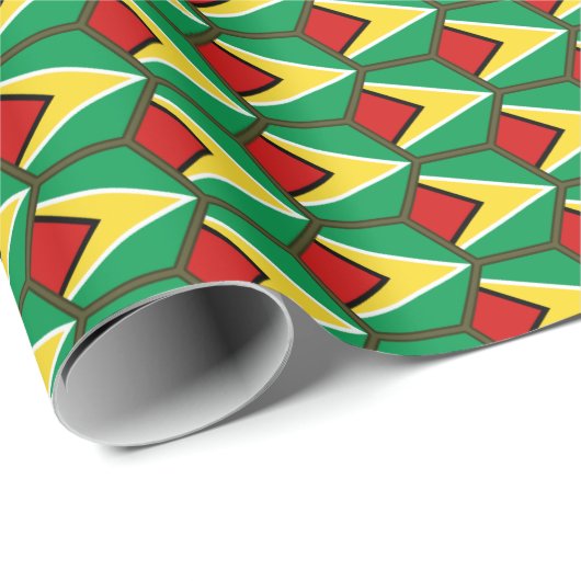 ガイアナの旗の蜜蜂の巣の包装紙 ラッピングペーパー (ロールコーナー)