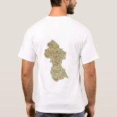 ガイアナの旗＋地図＋テキストTシャツ Tシャツ (裏面)