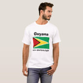 ガイアナの旗＋地図＋テキストTシャツ Tシャツ (正面フル)