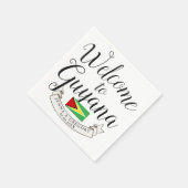 ガイアナへようこそ |宛先ウェディングカスタム スタンダードカクテルナプキン (角)