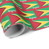 ガイアナラッピング紙赤ガイアナ国旗の愛国心 ラッピングペーパー (ロールコーナー)