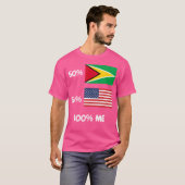 ガイアナ半旗アメリカ半旗D Tシャツ (正面フル)