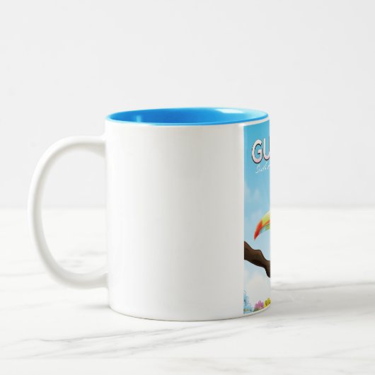 ガイアナ南米パラダイス旅行ポスター ツートーンマグカップ (左)