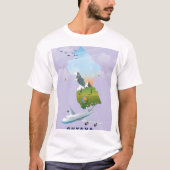 ガイアナ図解入りの、写真付きのの地図ポスター Tシャツ (正面)