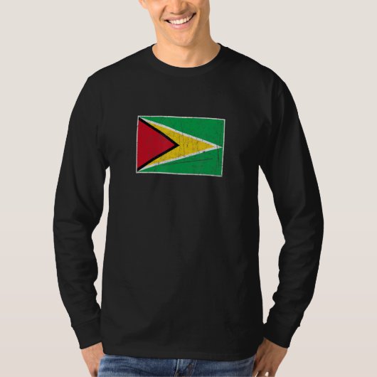 ガイアナ国旗とヴィンテージガイアナ国旗 Tシャツ (正面)