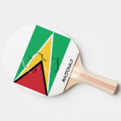 ガイアナ国旗と地図パーソナライズされた 卓球ラケット (横)