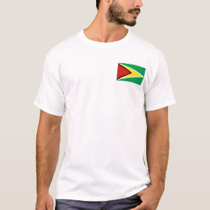 ガイアナ国旗と地図Tシャツ Tシャツ