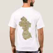 ガイアナ国旗と地図Tシャツ Tシャツ (裏面)