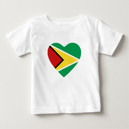 ガイアナ国旗のハートTシャツ ベビーTシャツ (正面)