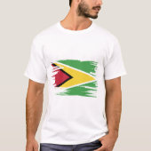 ガイアナ国旗のブラシアート Tシャツ (正面)