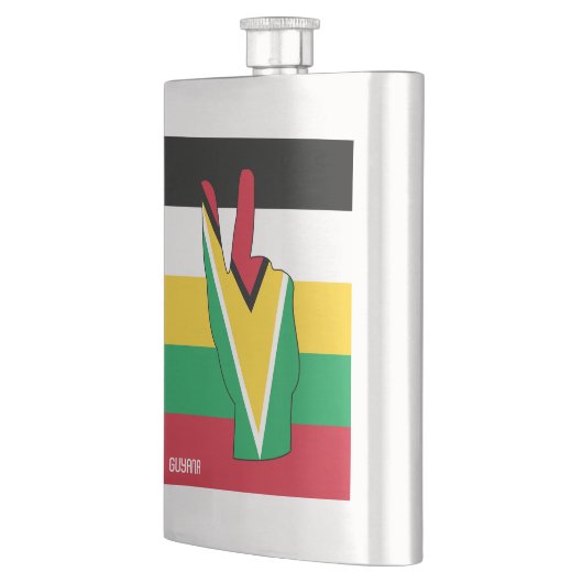 ガイアナ国旗の勝利のサイン フラスク (左)