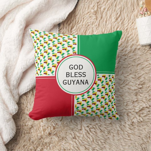 ガイアナ国旗の愛国的なガイアナの神の祝福 クッション (ブランケット)