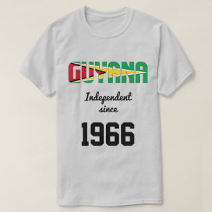 ガイアナ国旗の独立性お祝い Tシャツ