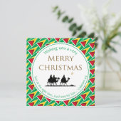ガイアナ国旗3人ワイズ男性ガイアナのクリスマス シーズンカード (スタンド正面)