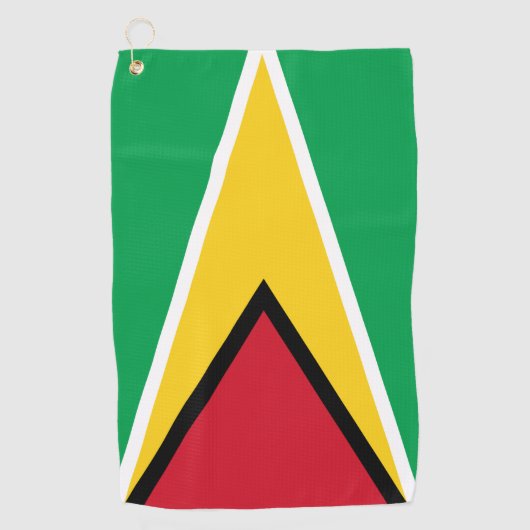 ガイアナ国旗&ガイアナのゴルフホリデー/スポーツ ゴルフタオル (正面)