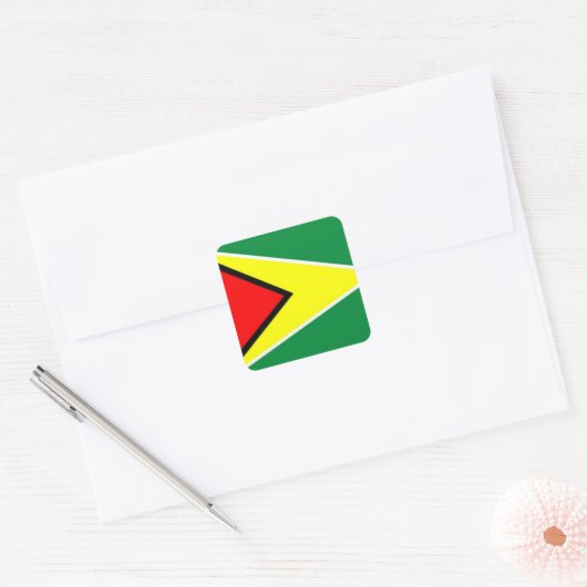 ガイアナ国旗 スクエアシール (封筒)