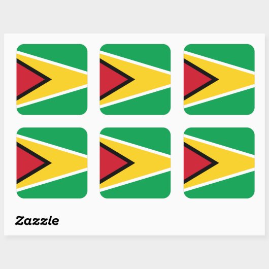 ガイアナ国旗 スクエアシール (シート)