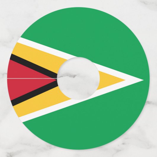 ガイアナ国旗 ワイングラスタグ (正面)