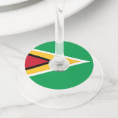 ガイアナ国旗 ワイングラスタグ (クローズアップ)