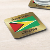 ガイアナ国旗+文字コースター コースター (左側)