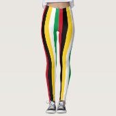 ガイアナ州旗の垂直ストライプの色 レギンス (正面)