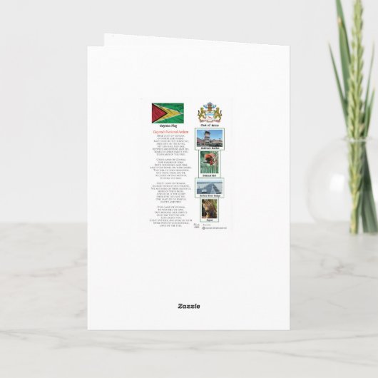 ガイアナ独立記念日への献上品 カード (裏面)