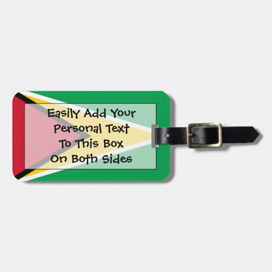 ガイアナ簡単ID個人用フラグ ラゲッジタグ (正面横)