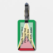 ガイアナ簡単ID個人用フラグ ラゲッジタグ (裏面縦)