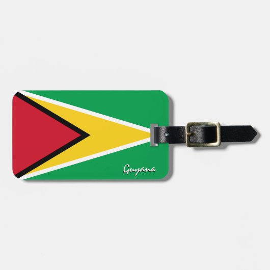 ガイアナ荷物タグ,愛国的ガイアナ国旗 ラゲッジタグ (正面横)