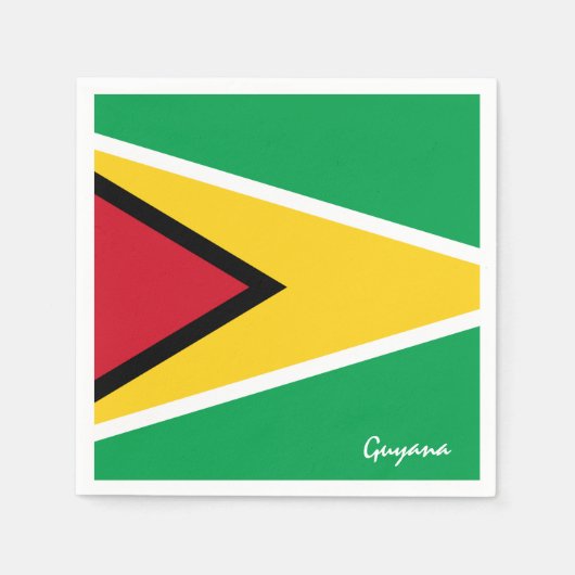 ガイアナ・ガイアナ国旗のパーティーファッション/スポーツファン スタンダードカクテルナプキン (正面)